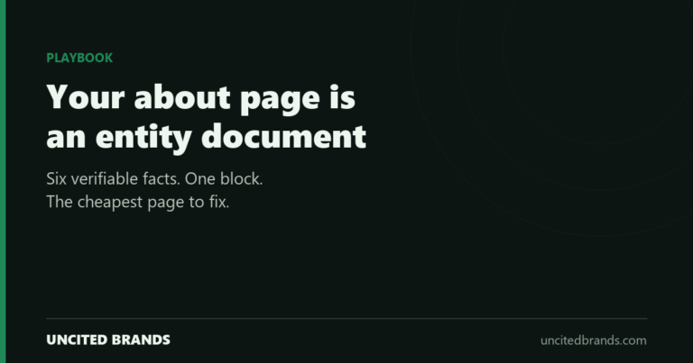 An about page written as an entity document