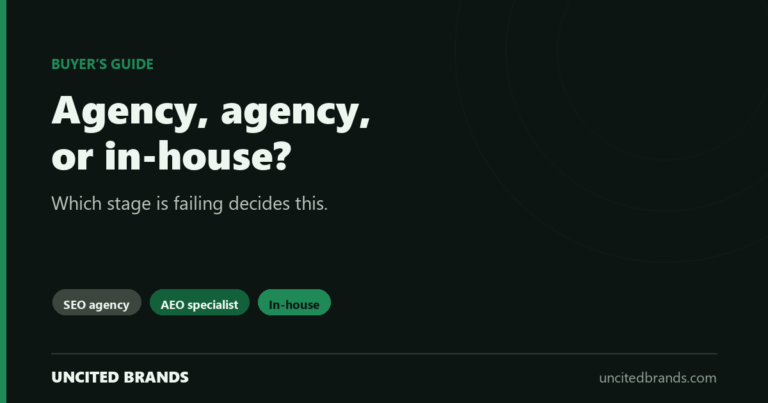 Comparing an AEO agency, an SEO agency and building in-house