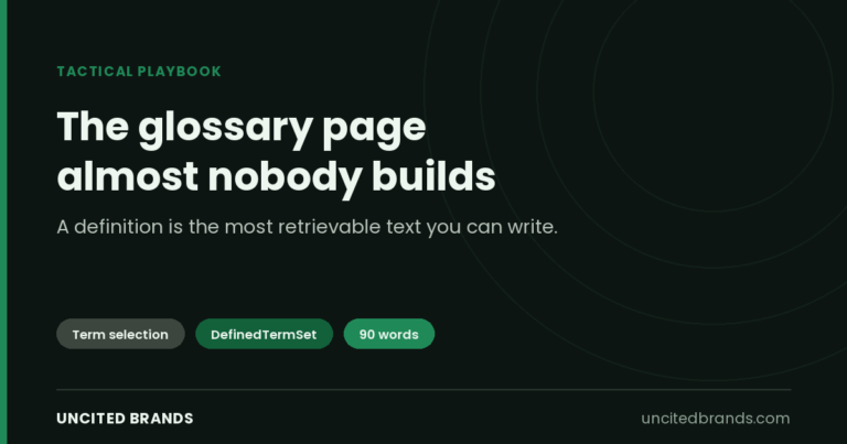 A glossary page built so each definition can be retrieved on its own