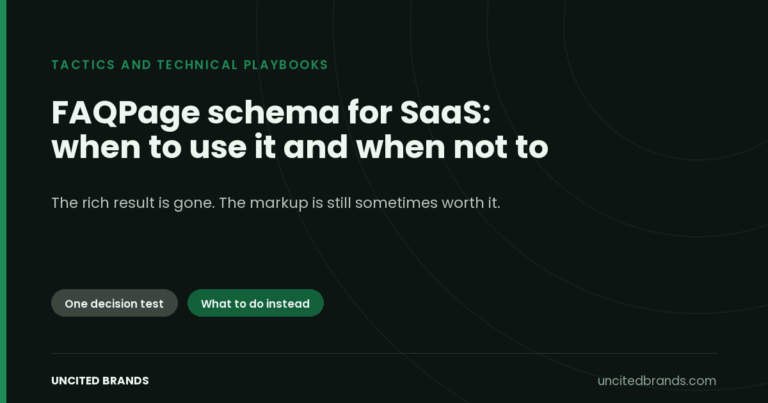FAQPage schema for SaaS: when to use it and when not to