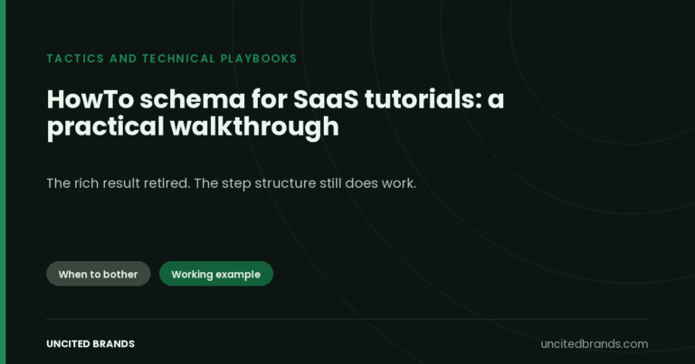 HowTo schema for SaaS tutorials: a practical walkthrough