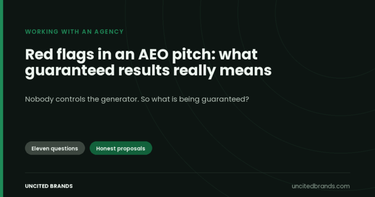 Red flags in an AEO pitch: what guaranteed results really means